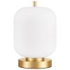Bílá skleněná stolní lampa Nova Luce Lato se zlatou podstavou