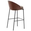 Hnědá koženková barová židle Kave Home Eamy 77 cm