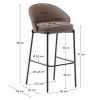 Hnědá koženková barová židle Kave Home Eamy 77 cm
