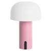 Růžová plastová stolní LED lampa Cecile