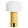 Žlutá plastová stolní LED lampa Cecile