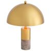 Zlatá kovová stolní lampa Gaio s mramorovou podstavou