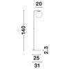 Opálově bílá skleněná stojací lampa Nova Luce Alvarez 140 cm