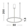 Zlaté kovové závěsné LED světlo Nova Luce Tarquin 60 cm