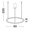 Černé kovové závěsné LED světlo Nova Luce Tarquin 80 cm