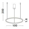 Černé kovové závěsné LED světlo Nova Luce Tarquin 100 cm