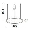 Stříbrné kovové závěsné LED světlo Nova Luce Tarquin 100 cm