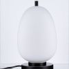 Opálově bílá skleněná stolní lampa Nova Luce Lato s černou podstavou 28 cm -fv-interier-25