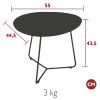 Fialový kovový konferenční stolek Fermob Cocotte 44 x 55 cm