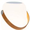 Bílá plastová stolní LED lampa s bluetooth reproduktorem Carin