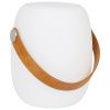 Bílá plastová stolní LED lampa s bluetooth reproduktorem Carin