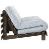 Modro-bílá dvoumístná rozkládací pohovka Karup Design Roots 140 cm s hnědou konstrukcí