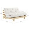 Modro-bílá dvoumístná rozkládací pohovka Karup Design Roots 140 cm s hnědou konstrukcí