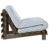 Modro-bílé rozkládací křeslo Karup Design Roots s hnědou konstrukcí