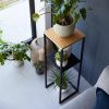 Černý kovový stojan na květiny Yamazaki Tower 80 cm -fv-interier-25