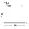 Černé kovové závěsné LED světlo Nova Luce Linear 125 cm