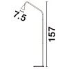 Černá kovová stojací lampa Nova Luce Geko 157 cm