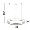 Stříbrné kovové závěsné LED světlo Nova Luce Perrine 60 cm
