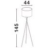 Černá kovová stojací lampa Nova Luce Retro 145 cm