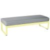 Šedá čalouněná lavice Fermob Bellevie 148 cm s citronově žlutou podnoží