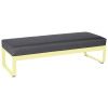 Tmavě šedá čalouněná lavice Fermob Bellevie 148 cm s citronově žlutou podnoží