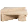 Set dvou béžových kamenných konferenčních stolků Richmond Fictus 91 x 91 cm