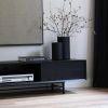 Černý dubový TV stolek Aurora 178 x 46 cm -fv-interier-25