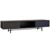 Černý dubový TV stolek Aurora 178 x 46 cm