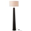 Černá dřevěná stojací lampa J-line Ailan 160 cm