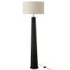 Černá dřevěná stojací lampa J-line Ailan 160 cm