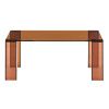 Hnědý skleněný konferenční stolek Kave Home Adularia 85 x 85 cm