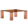 Hnědý skleněný konferenční stolek Kave Home Adularia 85 x 85 cm