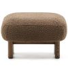 Hnědá bouclé podnožka Kave Home Nema 66,5 x 56,5 cm