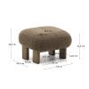 Hnědá bouclé podnožka Kave Home Cabana 66,5 x 56,5 cm