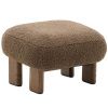 Hnědá bouclé podnožka Kave Home Nema 66,5 x 56,5 cm