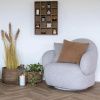 Světle šedé bouclé lounge křeslo Messina