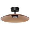 Hnědé skleněné stropní LED světlo Nova Luce Polifemo 40 cm