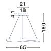 Černo-zlaté kovové závěsné LED světlo Nova Luce Radon 65 cm