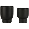 Set dvou černých kovových květináčů Fulda Ø 14/16 cm