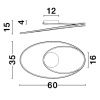 Stříbrné stropní LED světlo Nova Luce Viarregio 60 cm