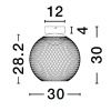 Černé kovové stropní LED světlo Nova Luce Kinetic 30 cm