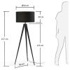 Černá bavlněná stojací lampa Kave Home Iguazu 157 cm