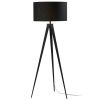 Černá bavlněná stojací lampa Kave Home Iguazu 157 cm