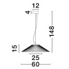 Černé závěsné LED světlo Nova Luce Brume 61 cm