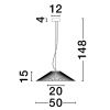 Černé závěsné LED světlo Nova Luce Brume 50 cm