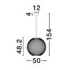 Černé závěsné LED světlo Nova Luce Kinetic 46 cm