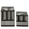 Set dvou černých dřevěných konferenčních stolků J-line Yella 50 x 45/40 x 40 cm