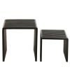 Set dvou černých dřevěných konferenčních stolků J-line Yella 50 x 45/40 x 40 cm