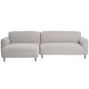 Světle šedá bouclé rohová pohovka Salvador 150 cm, levá