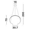 Černé závěsné LED světlo Nova Luce Breda 70 cm